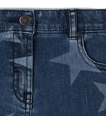 Stella McCartney Kids Jeansshorts - Blau/Weiß m. Sternen