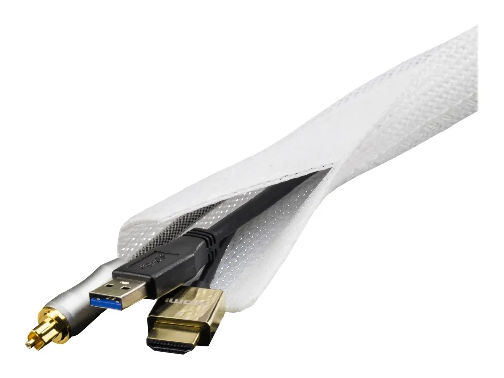 DELTACO - Kabelisolering - hvid - 3 m