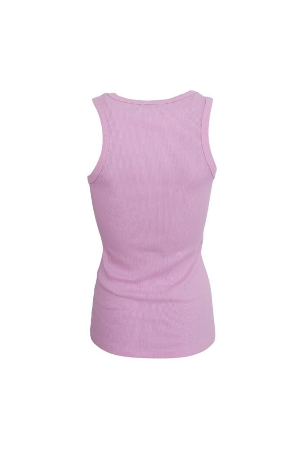 Black Colour Bcena Rib Tank Top rose