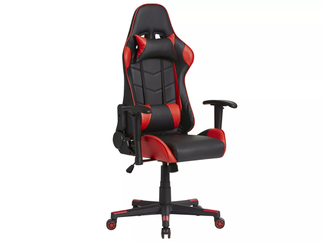 Fauteuil de bureau Gaming Racer professionnel Rouge, inclinaison et hauteur réglable