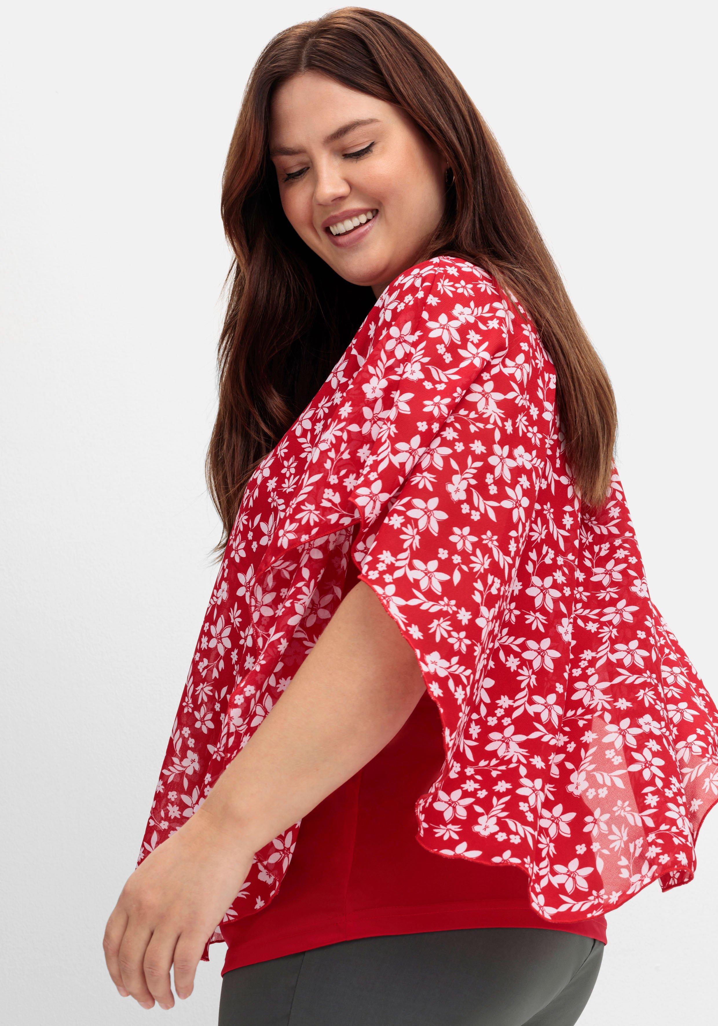Tunika in Layeroptik, mit Blumenprint