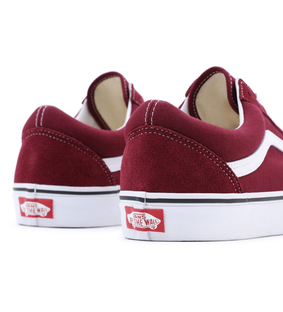 Tênis Vans Old Skool de couro, cor bordô