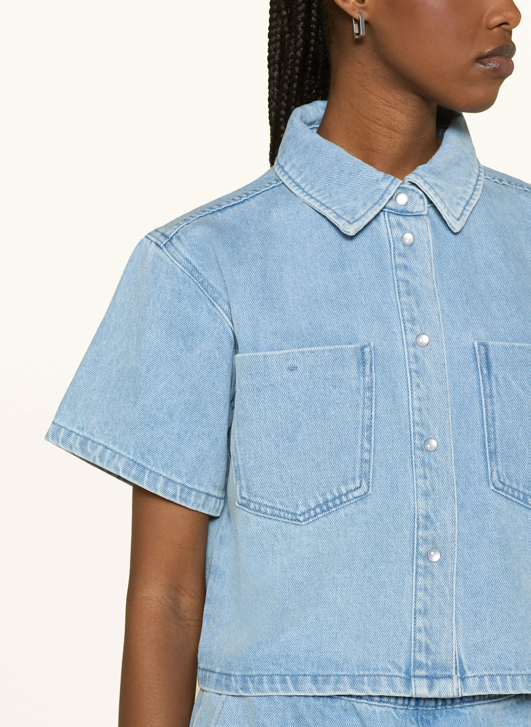 MRS & HUGS Oversized-Jeansbluse