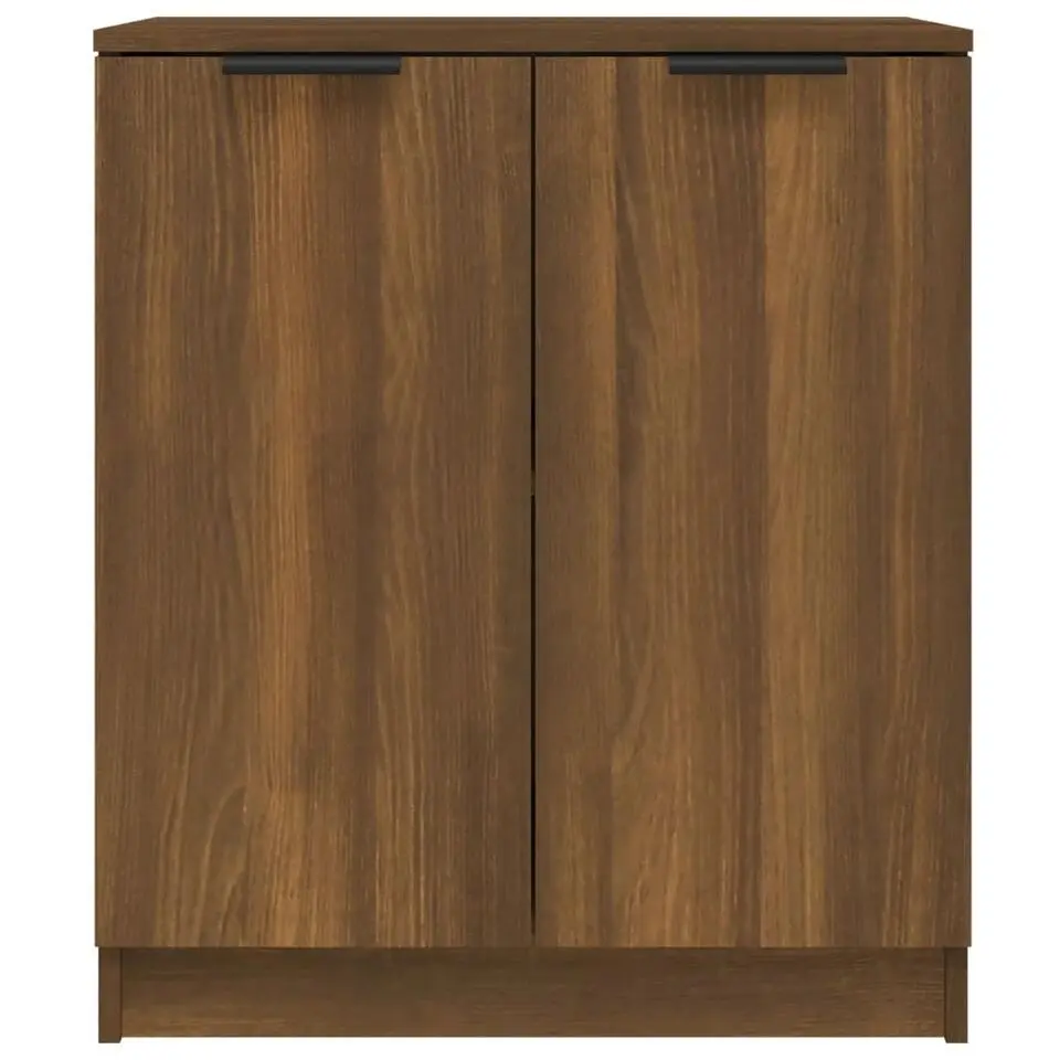 vidaXL - Dressoir met 2 deuren - Bruin eiken - Bewerkt hout - 60x30x70 cm