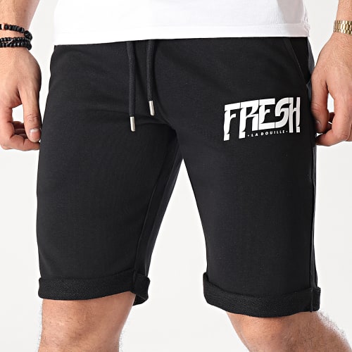 Short Jogging Logo Noir Blanc