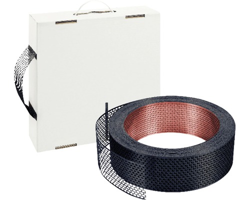 PROTEKTOR Vogelbeschermingsrooster Ventilatiestrip Beschermer Aluminium met ovale perforaties, Rood en zwart gecoat, 60 m x 100 mm