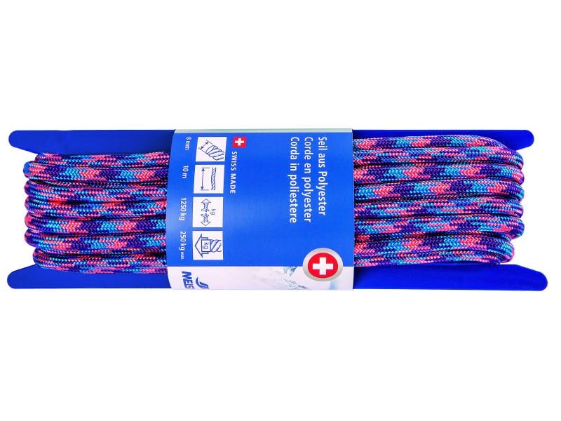 Meister Polyesterseil Ø 8 mm, 10 m, 1250 kg, Pink-Violett Polyesterseil RACING 32-fach geflochten