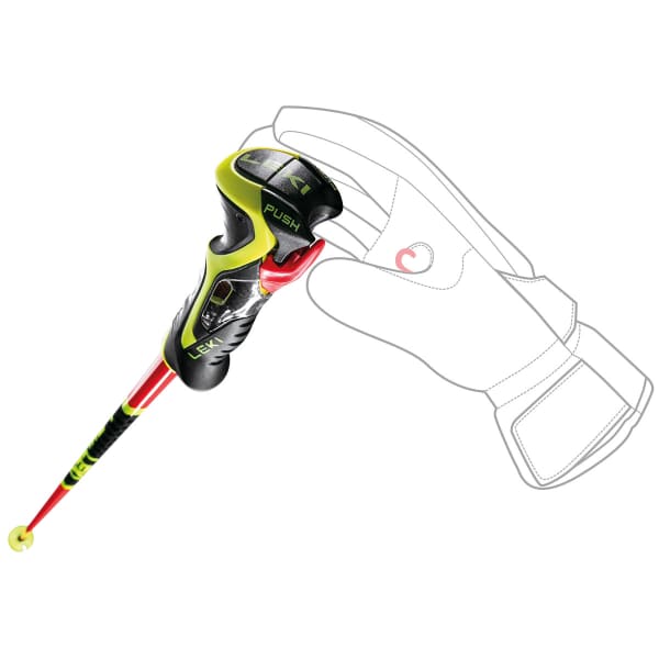 Bâton de ski LEKI WCR SL 3D RED/BLACK/NEON YELLOW
