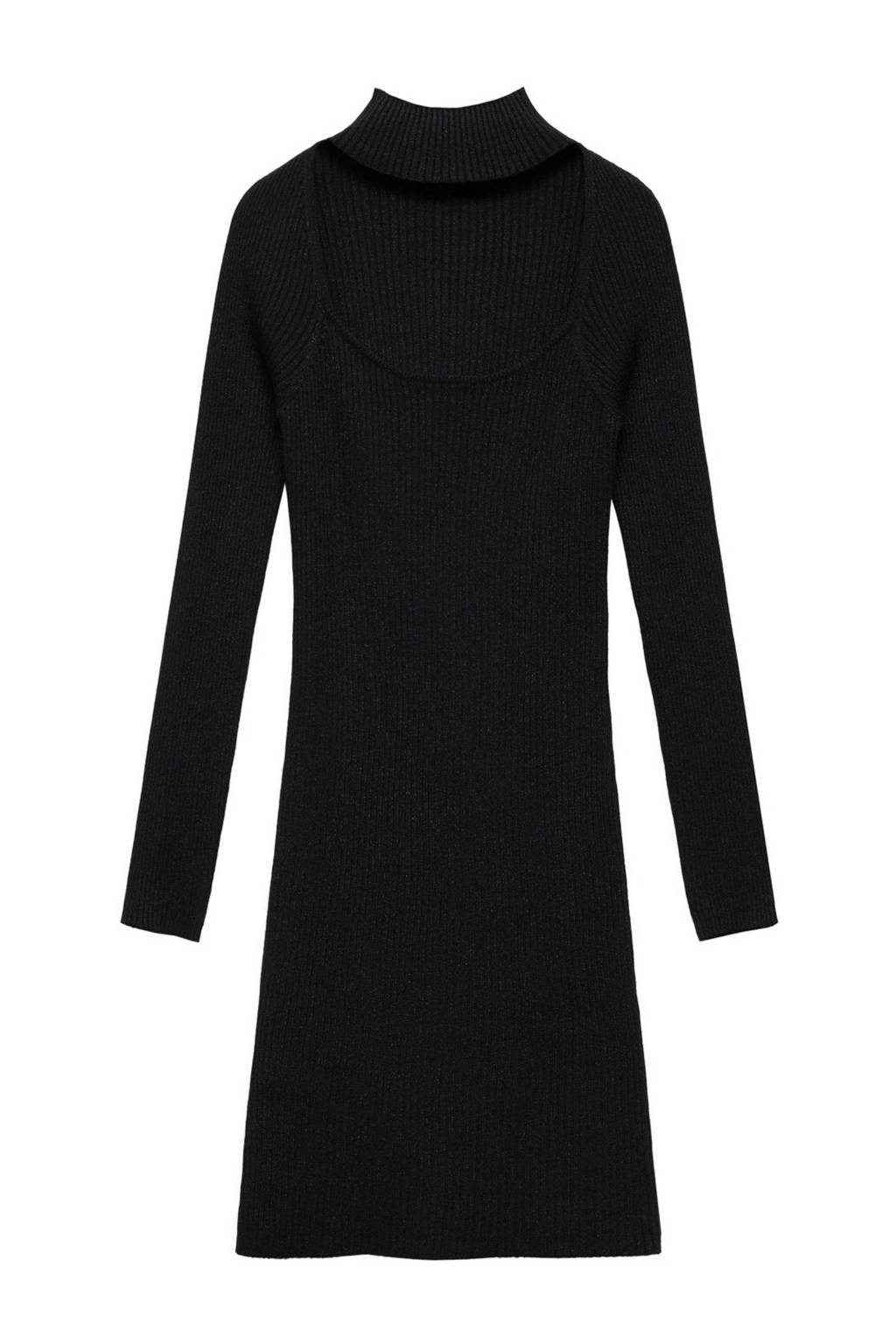 MANGO TEEN little black dress met glitter zwart