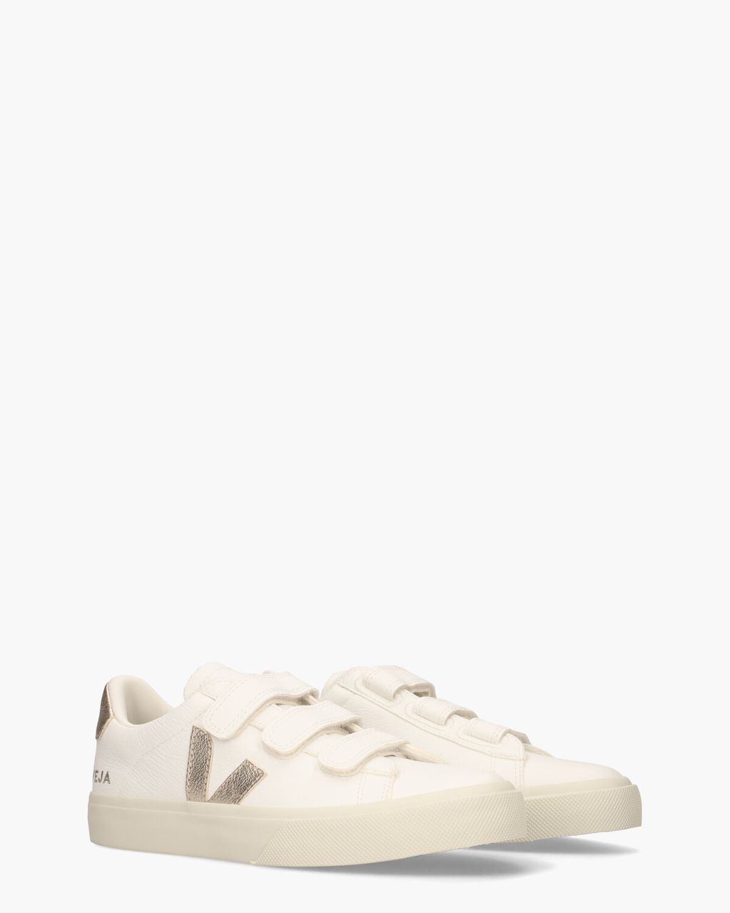 Veja Recife Chromefree Leather Wit/Goud Damessneakers