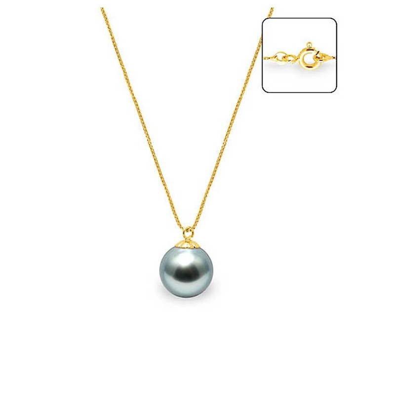 Collier et Pendentif Femme en Or Jaune 375/1000 et Perle de Tahiti