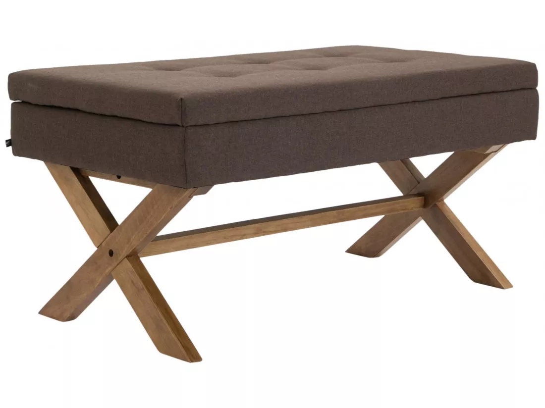 Banquette - Tissu & Bois - Marron - Namaro
