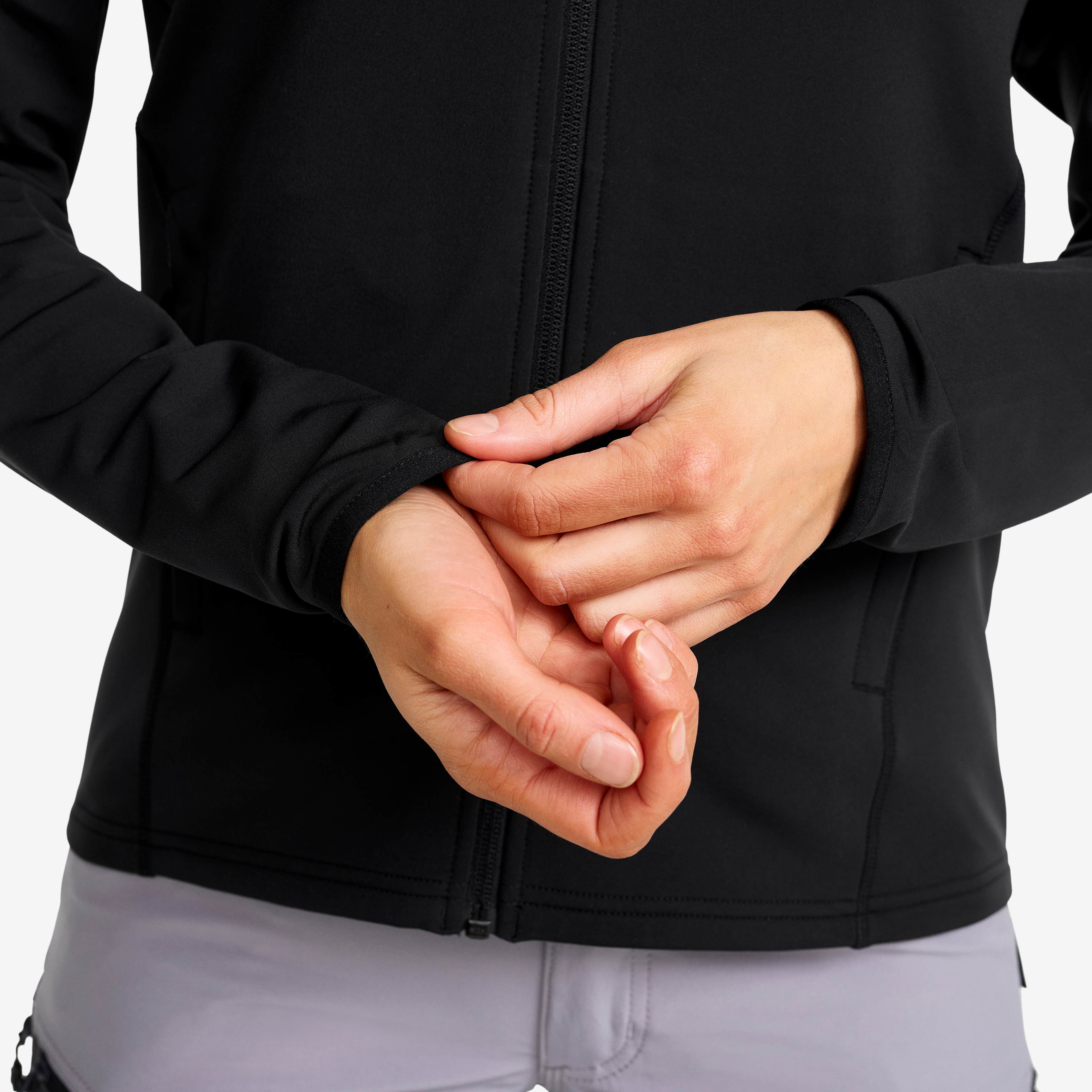 Evolution Light Stretch Fleece Hoodie Dame Black
