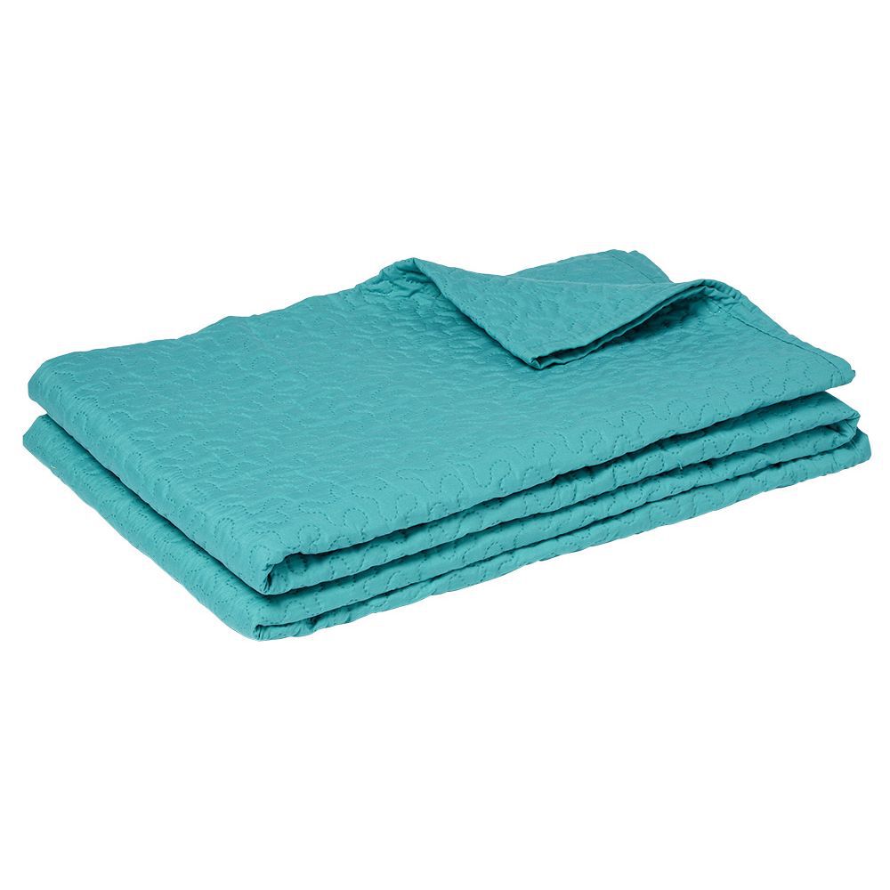 Couvre lit matelassé réversible uni/imprimé avec sac 220x240cm