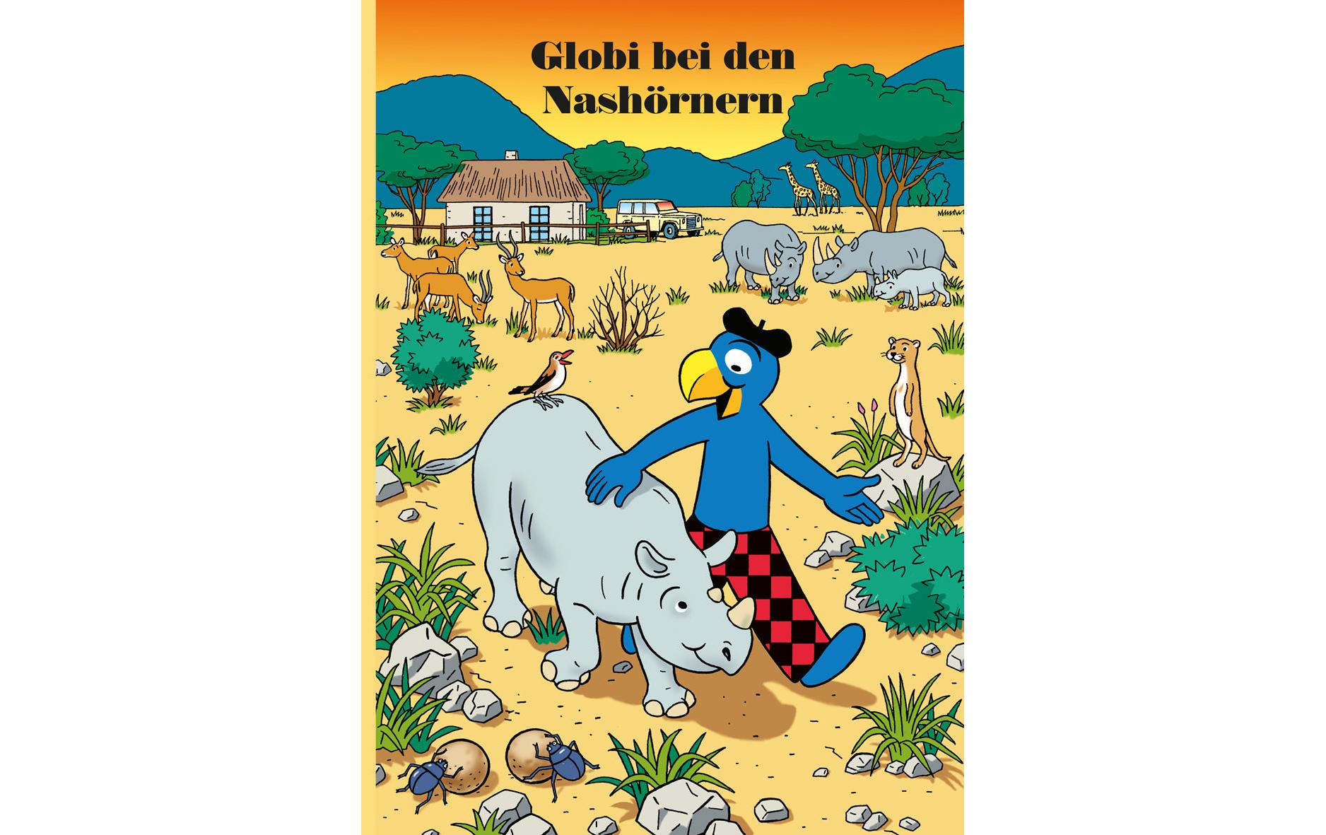 Bilderbuch Globi bei den NashörnernKinderbuch