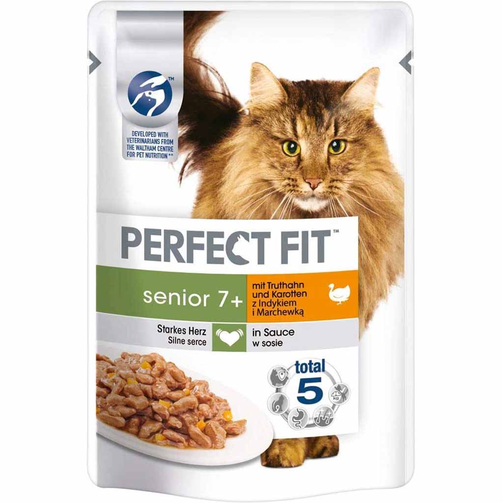 Perfect Fit Senior 7+ in sauce mit Truthahn 12x85g=1020g MHD:13.9.26
