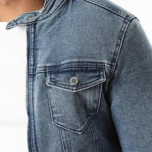 Veste Jean Fourré Zippée ZVS-017 Bleu Denim