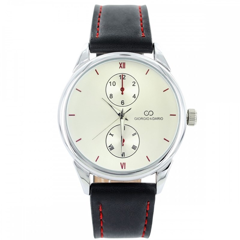 Coffret montre Homme GIORGIO bracelet Cuir Noir