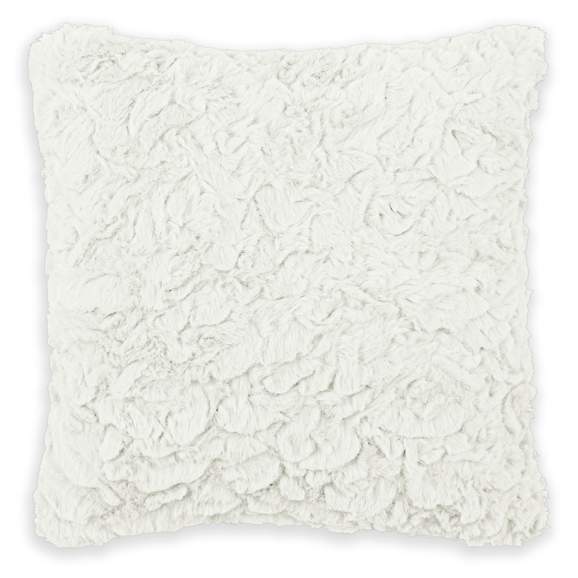 Kissen - weiß - Kunstfell - 60x60 cm