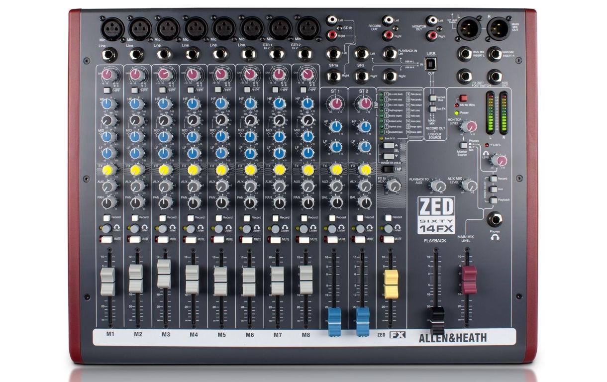 Mischpult ZED60-14FX<br>Mehrzweck-Mischpult mit USB-Interface und Effektprozessor