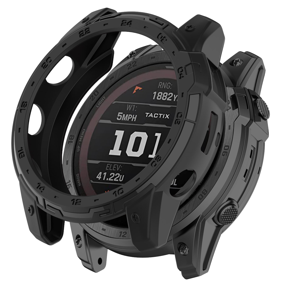 Smart beskyttende klokkedeksel for Garmin Tactix7 MAOLED Sort