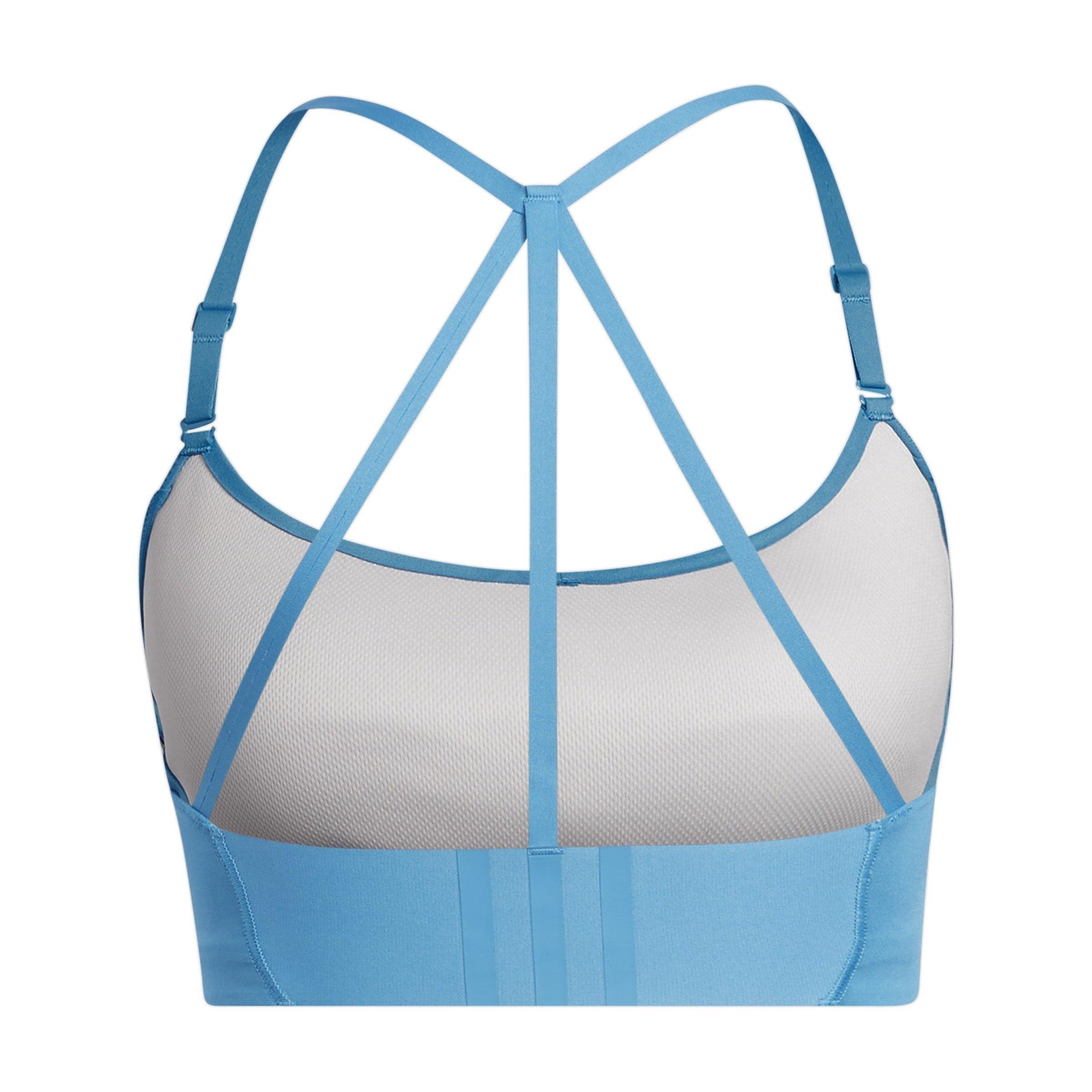 adidas Yoga Light Support 3 Stripe Sports Bra Womens
