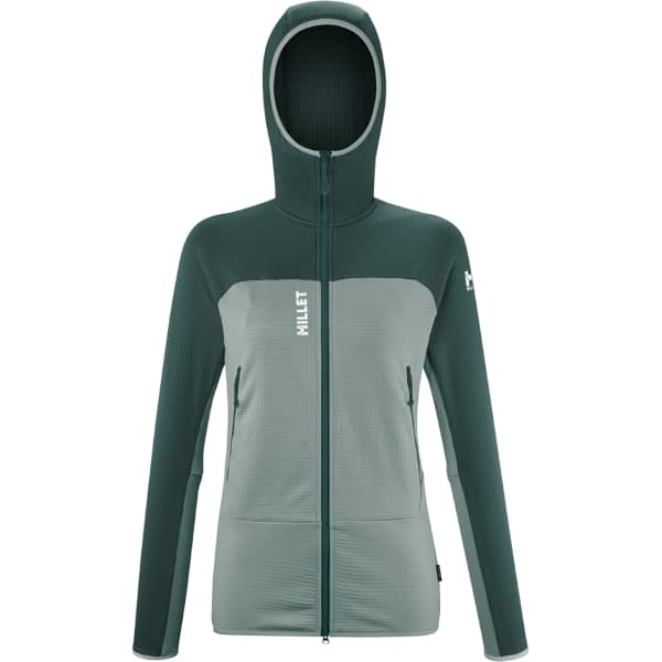 Veste polaire randonnée MILLET FUSION GRID HOODIE W SEAWEED/BOTTLE