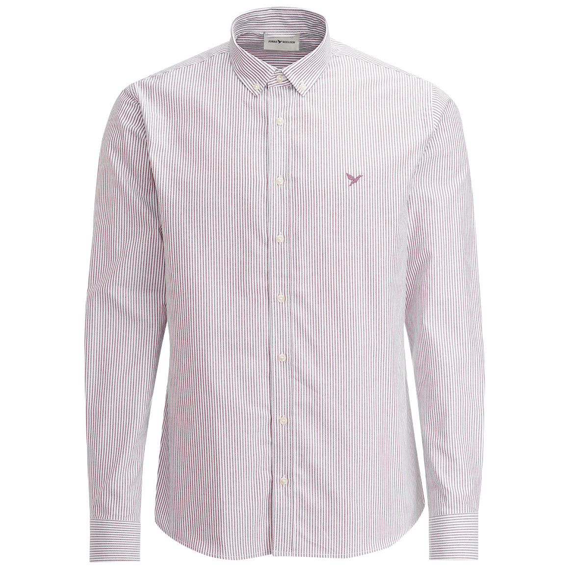 Jonas Nielsen Herren Hemd mit Button-down-Kragen helllila / weiss