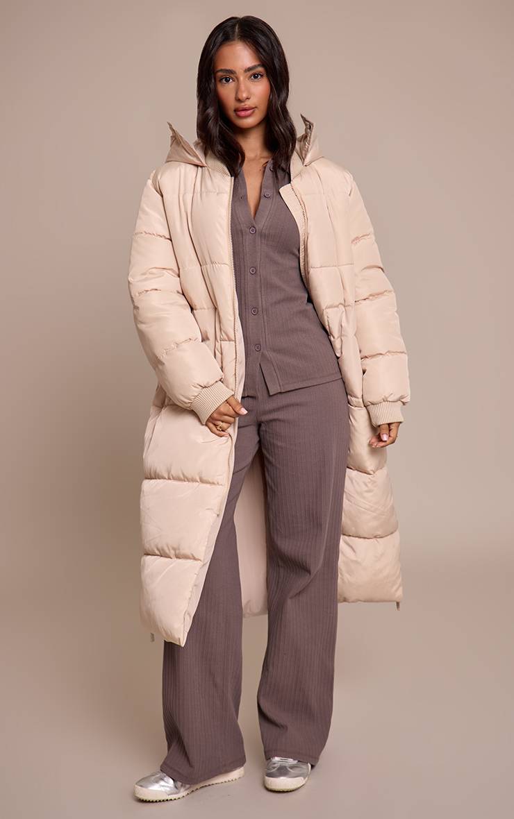Gris Pierre Manteau Matelassé Long Petite Taille
