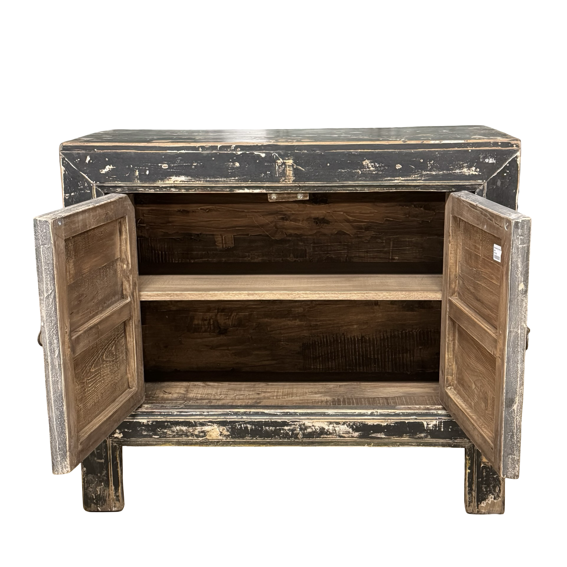 Wandkast 2deur zwart/wit schub uniek