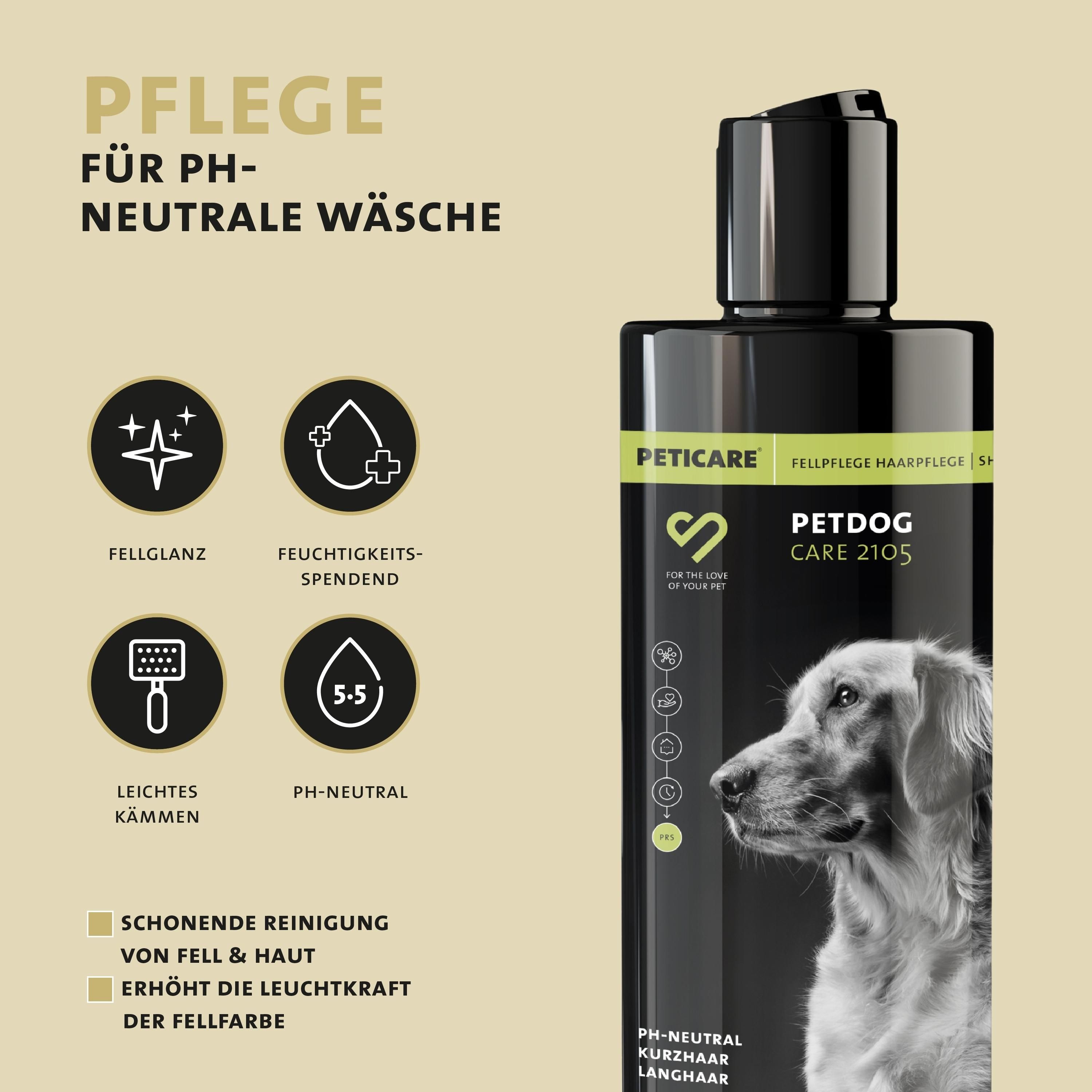 Peticare Spezial Hunde-Shampoo, bei fettigem & trockenem Fell, mild, farbneutral