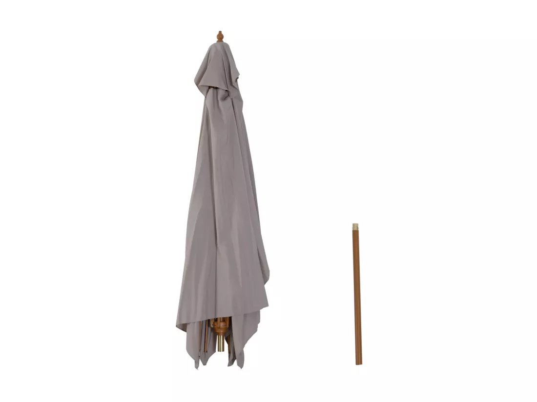 Parasol droit rectangulaire de jardin grande taille dim. 3L x 2l x 2,5H m gris