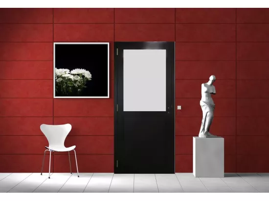 Bloc Porte Athena Noir H204 X L83 Poussant Gauche Cotes Tableau Gd Menuiseries
