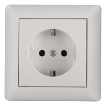 Gira ST55 inbouw enkel geaard stopcontact wit
