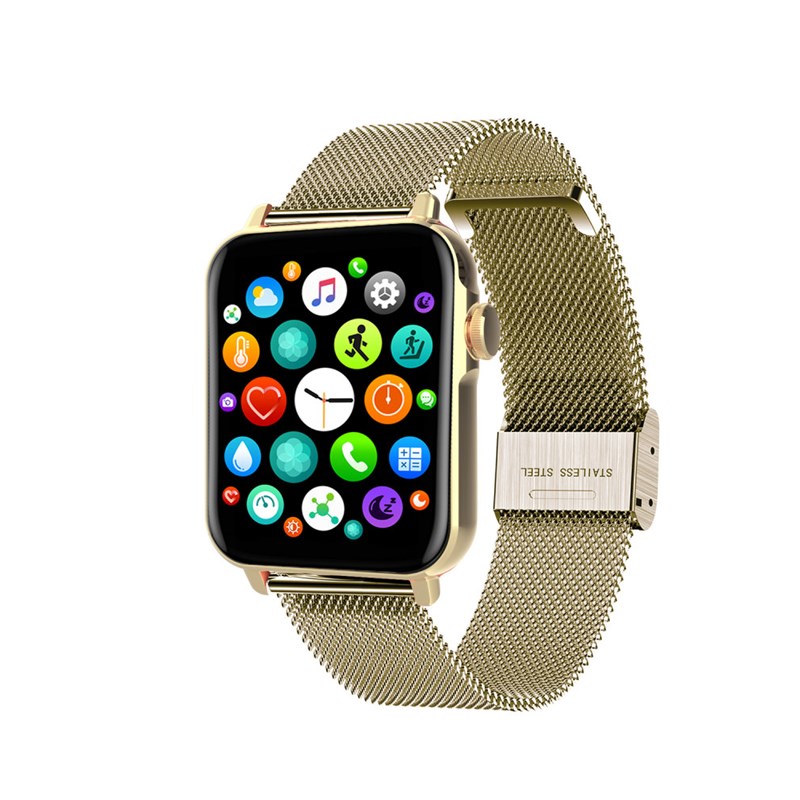 Montre connectée Smarty 2.0 - Bracelet milanais en acier - Podomètre, Chrono, Répertoire des contacts,Fréquence cardiaque