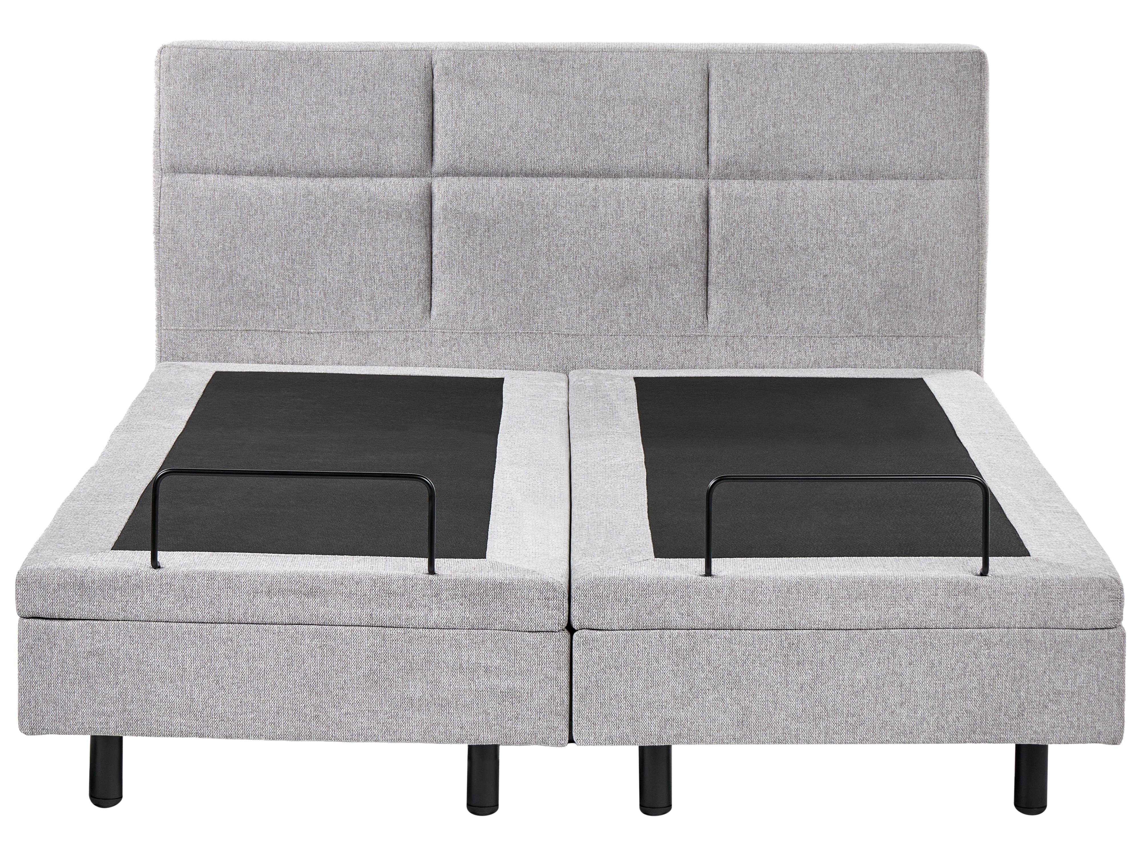 Verstelbaar bed Stof VICEROY 180 x 200 cm Lichtgrijs