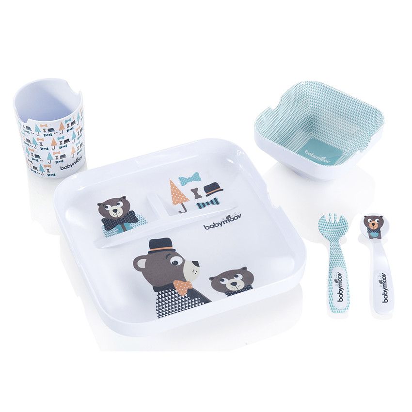 Coffret repas 5 pièces - Lovely Bear - Doré