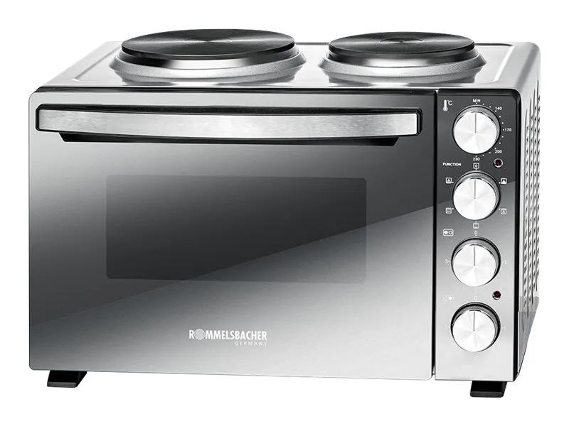 Rommelsbacher KM 3300 - Elektrisk ovn med varme plader - konvektion - 30 liter - 3.3 kW - sølv/spejlglas