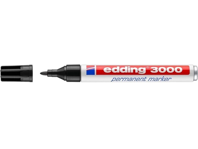 edding Permanent-Marker 3000 Schwarz, 10 Stück Permanentmarker