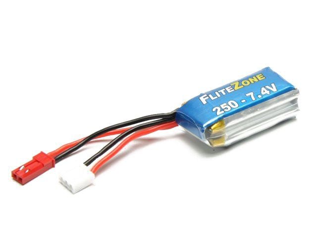 FliteZone RC-Akku LiPo 250 mAh 7.4 V 35C 2S LiPo Akku mit JST BEC Stecker für Flugmodelle