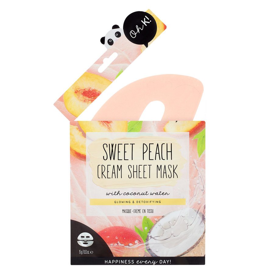 Oh K! Peach & Coconut Water Cream Sheet Mask 15g