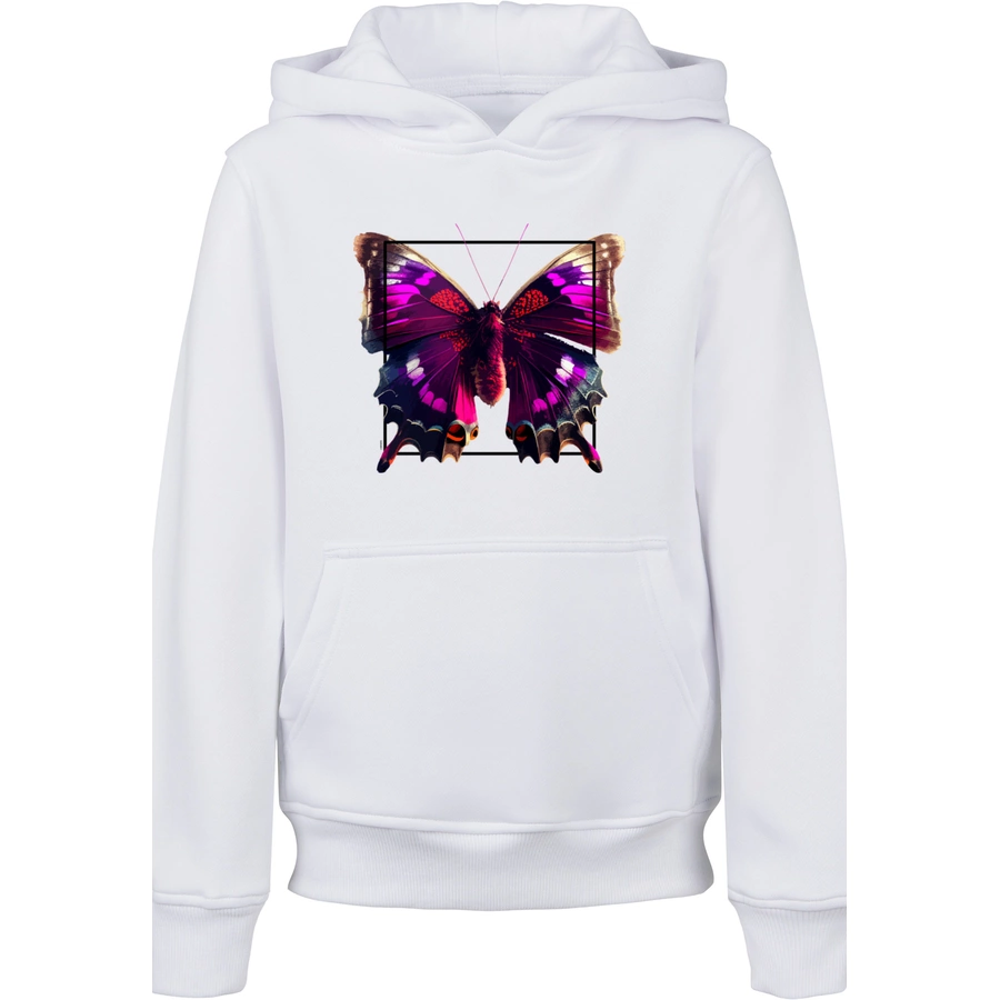 F4NT4STIC Hoodie Pink Schmetterling HOODIE UNISEX weiß