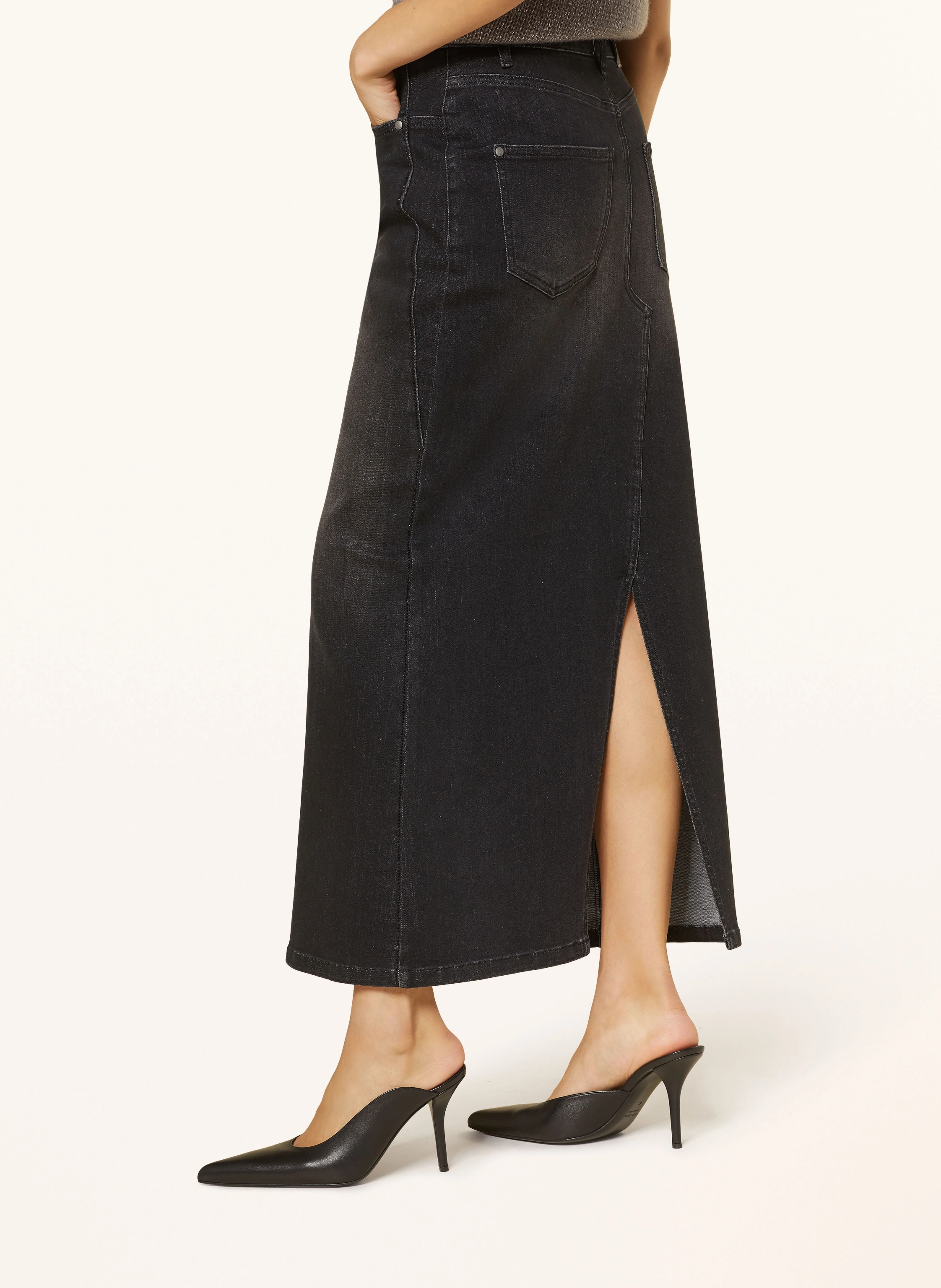LUISA CERANO Jeansrock mit Schmucksteinen