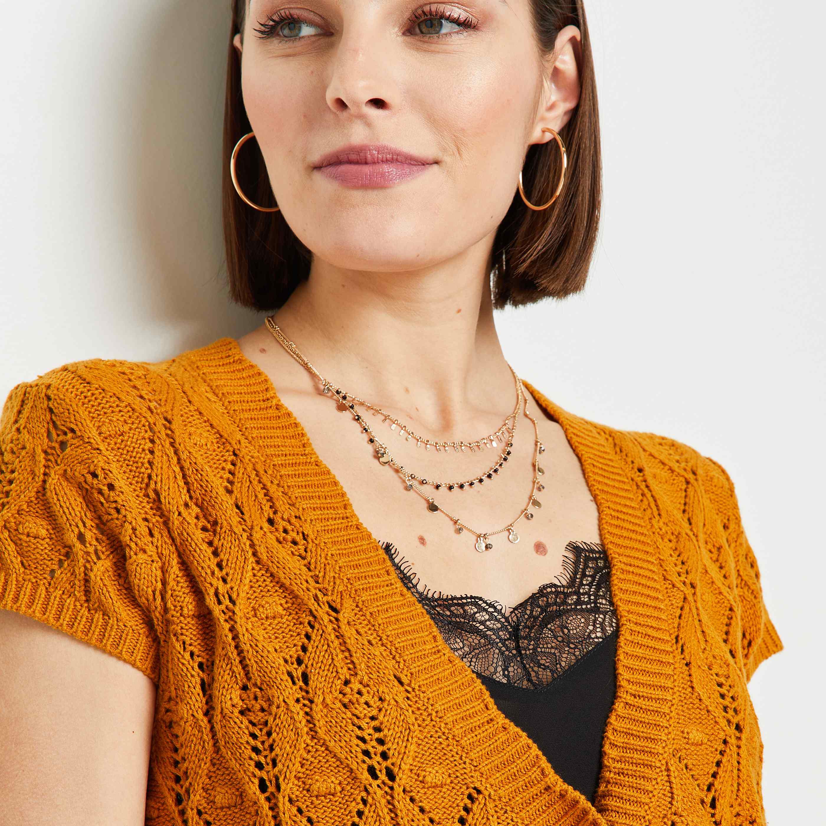 Gilet ajouré femme - SAFRAN