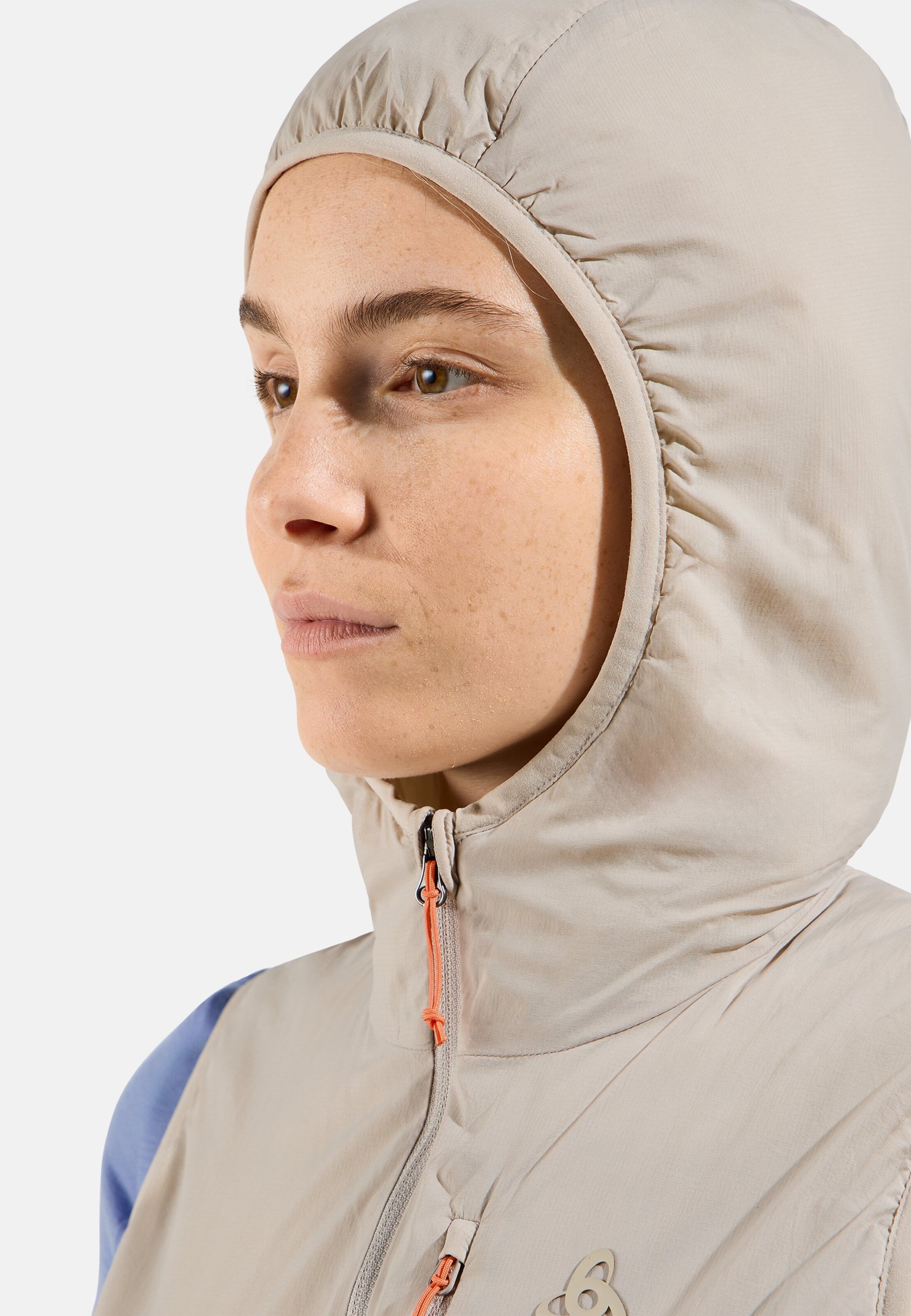 Isolierte Ascent Hybridweste mit Wolle in silver cloud - Blue heron