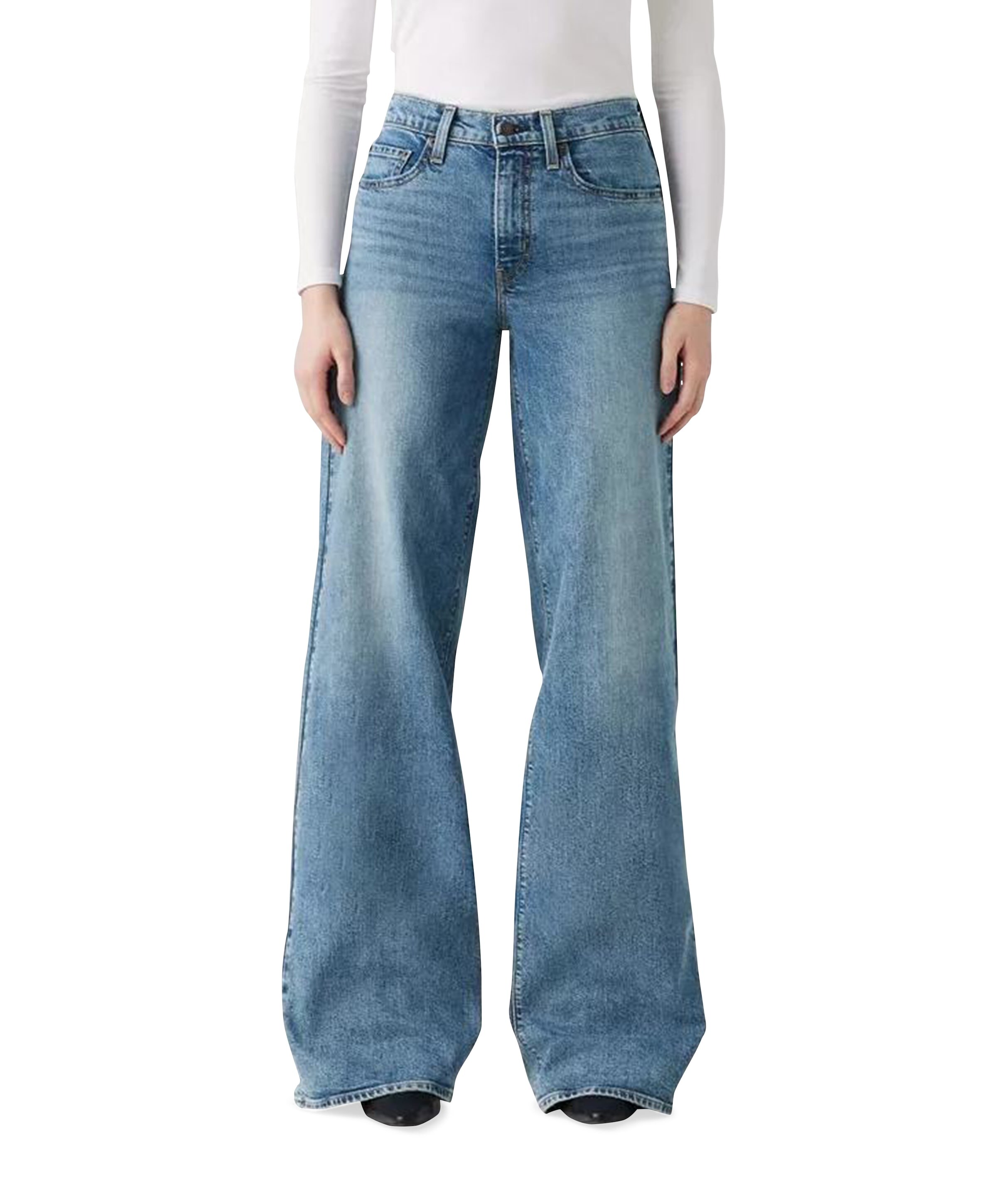 Levi's 728 HR wide leg dames jeans blauw