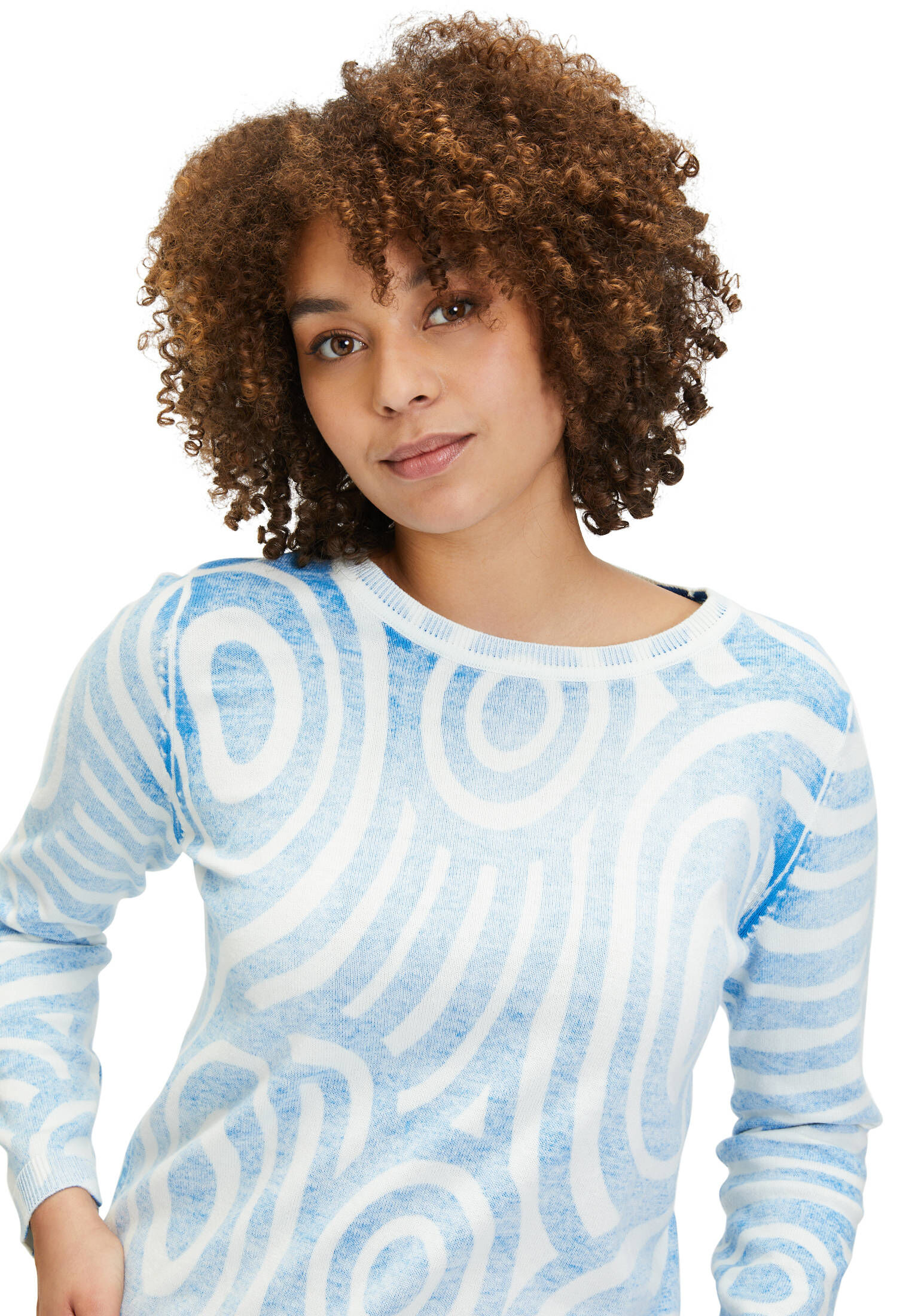Cartoon| Damen Strickpullover mit Rundhalsausschnitt