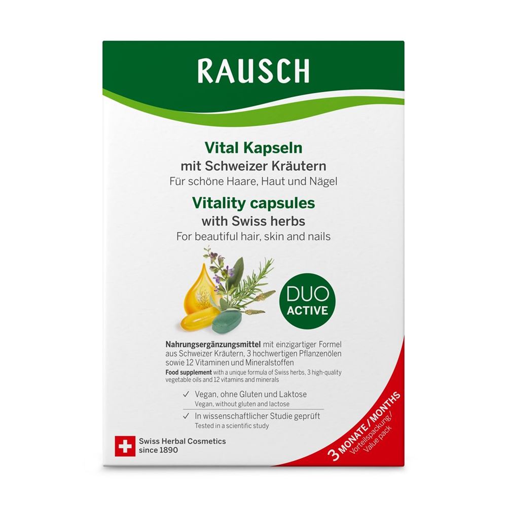RAUSCH Vital Kapseln<br>3 × 60 Stück, Blister, Kapsel, mit Schweizer Kräutern