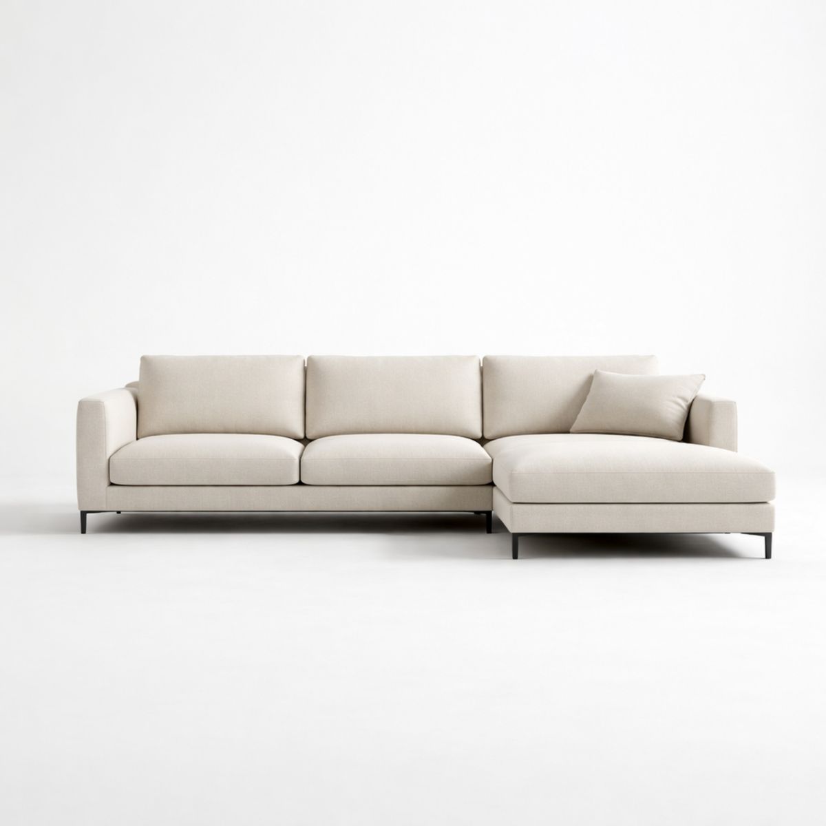 Ecksofa aus Stoff Beige 280 cm