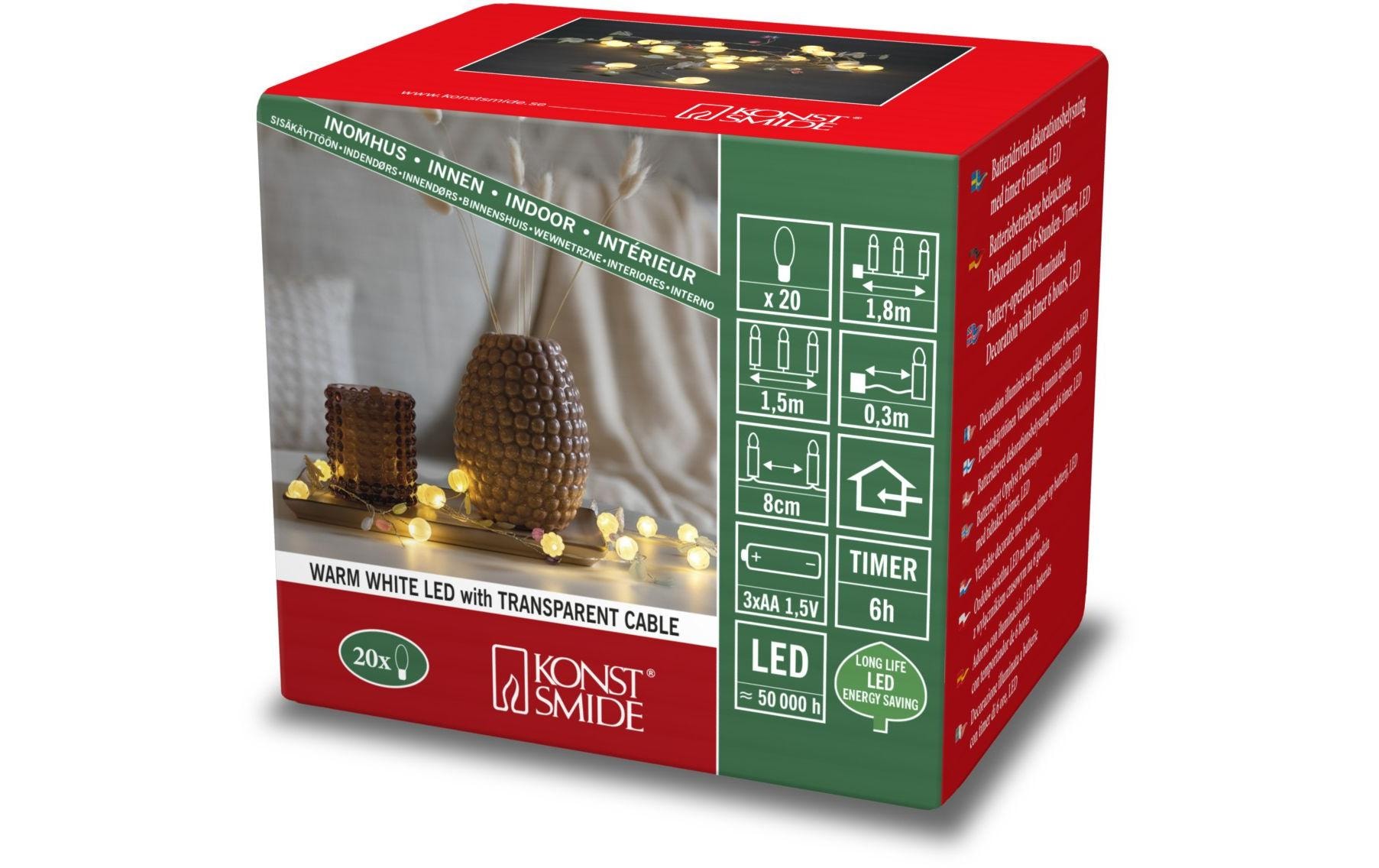 KONSTSMIDE LED-Lichterkette »Blätter/Beeren 20 Lampen«